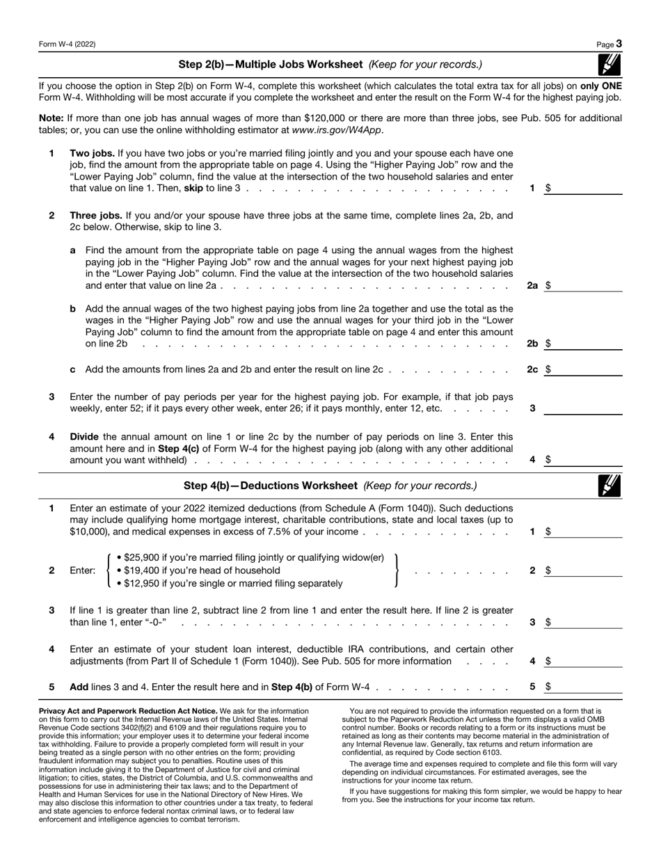 IRS Form W-4 Employees Withholding Certificate, Page 3