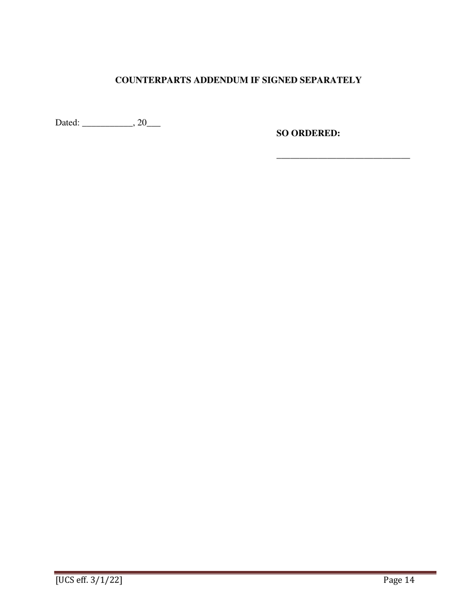 Preliminary Conference Stipulation / Order Contested Matrimonial - New York, Page 14