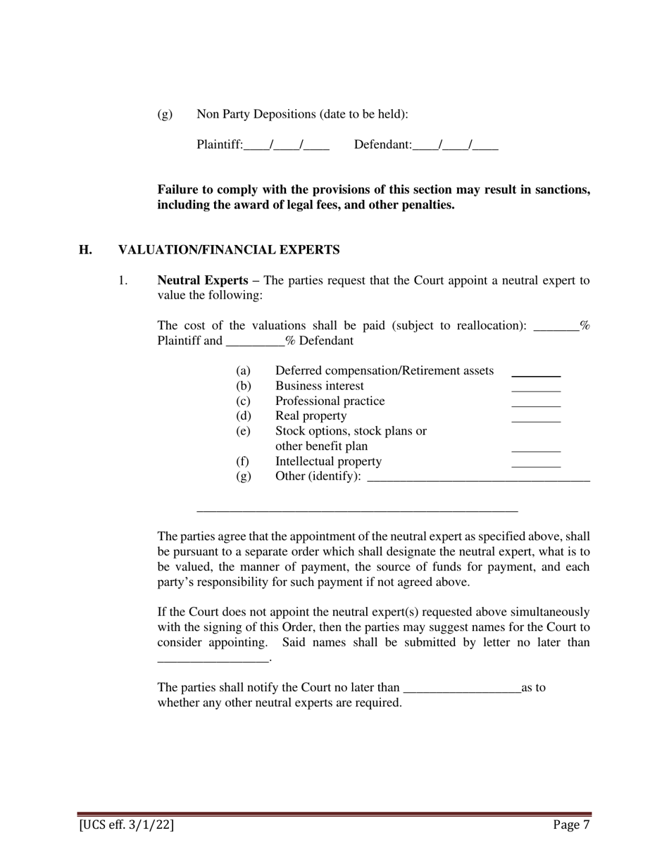 Preliminary Conference Stipulation / Order Contested Matrimonial - New York, Page 7