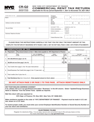 Form CR-Q2 Commercial Rent Tax Return - New York City