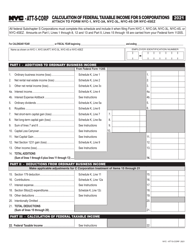 Form NYC-ATT-S-CORP Calculation of Federal Taxable Income for S Corporations - New York City