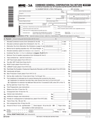 Document preview: Form NYC-3A Combined General Corporation Tax Return - New York City