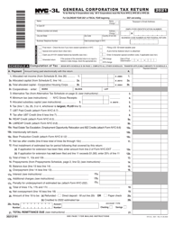 Form NYC-3L General Corporation Tax Return - New York City