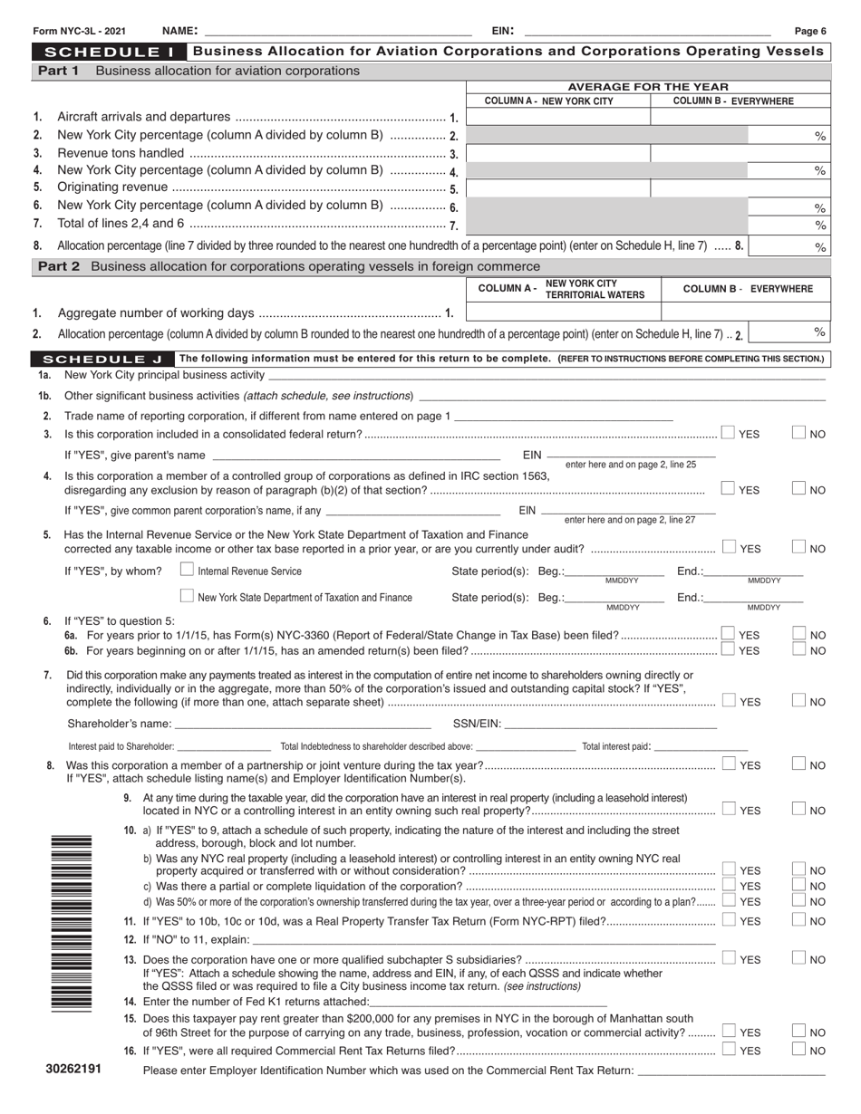 Form NYC3L 2021 Fill Out, Sign Online and Download Printable PDF, New York City
