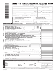 Form NYC-4S General Corporation Tax Return - New York City
