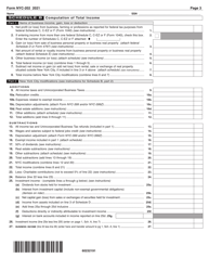 Form NYC-202 Unincorporated Business Tax Return for Individuals and Single-Member Llcs - New York City, Page 3