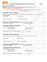 Rpie-Storefront Registration Worksheet for Tax Class 2 and 4 - New York City