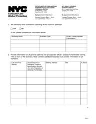 Tow Truck Company - Renewal Application Supplement - New York City, Page 2