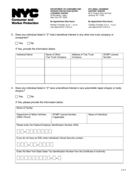 Tow Truck Company - Renewal Application Supplement - New York City, Page 3
