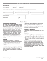 Form RP-466-K Application for Volunteer Firefighters/Ambulance Workers Exemption in Certain Counties (Monroe) - New York, Page 2