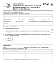 Form RP-491-B Application for Conservation Easement Agreement Exemption: Certain Towns (Guilderland and Danby) - New York