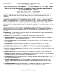 Document preview: Form PPP-1136A Business Associate Agreement - Health Insurance Portability and Accountability Act of 1996 - Arizona
