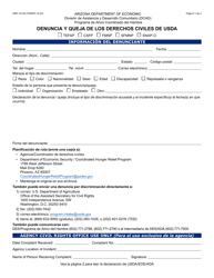 Document preview: Formulario HRP-1014A-S Denuncia Y Queja De Los Derechos Civiles De Usda - Arizona (Spanish)