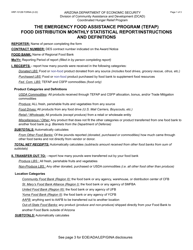 Document preview: Instructions for Form HRP-1012A Food Distribution Monthly Statistical Report - the Emergency Food Assistance Program (Tefap) - Arizona