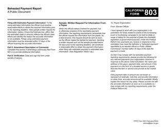 FPPC Form 803 Behested Payment Report - California, Page 3
