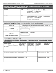 Form CCD26 Confidential Application for Child Development Services and Certification of Eligibility - California, Page 4