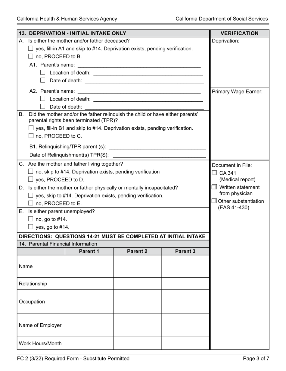 Form FC2 Download Fillable PDF or Fill Online Statement of Facts ...