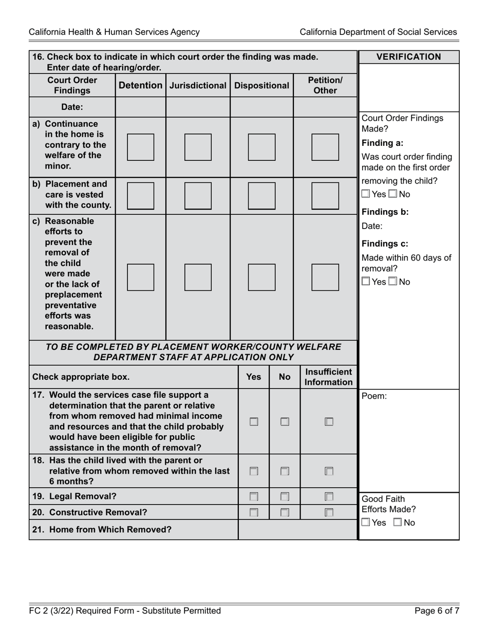 Form FC2 Download Fillable PDF or Fill Online Statement of Facts ...