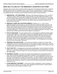 Form LIC610A Emergency Disaster Plan for Family Child Care Homes - California, Page 2