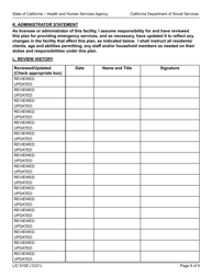 Form LIC610D Emergency and Disaster Plan for Adult Community Care Facilities and Residential Care Facilities for the Chronically Ill (Public) - California, Page 9