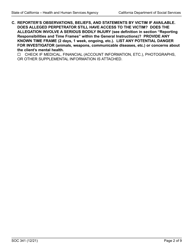 Form SOC341 Report of Suspected Dependent Adult/Elder Abuse - California, Page 2