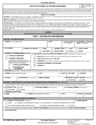 DD Form 2656 Data for Payment of Retired Personnel