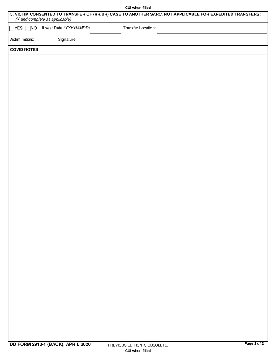 DD Form 2910 1 Download Fillable PDF Or Fill Online Replacement Of Lost