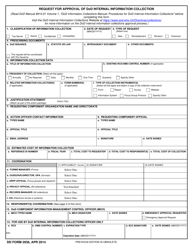 DD Form 2936 Request for Approval of DoD Internal Information Collection