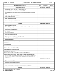 DA Form 7425 Readiness and Deployment Checklist, Page 2
