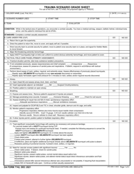 DA Form 7742 Trauma Scenario Grade Sheet