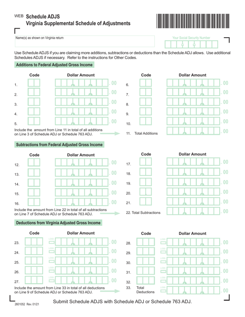 Schedule ADJS  Printable Pdf