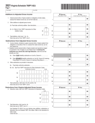 Schedule 760PY ADJ Schedule of Adjustments for Part-Year Residents - Virginia