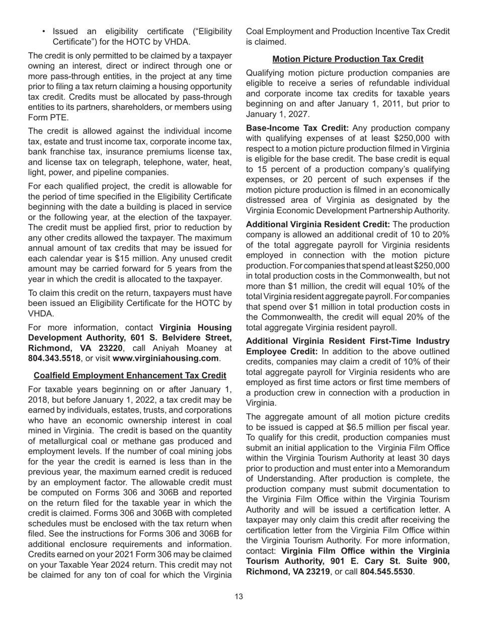 Instructions for Schedule CR Credit Computation Schedule - Virginia, Page 13