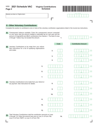 Schedule VAC Virginia Contributions Schedule - Virginia, Page 2