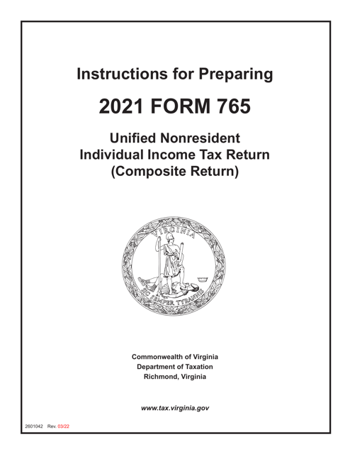 Form 765 2021 Printable Pdf