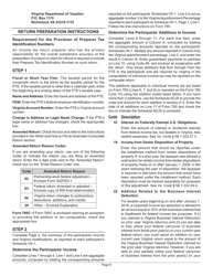 Instructions for Form 765 Unified Nonresident Individual Income Tax Return (Composite Return) - Virginia, Page 9