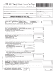 Document preview: Form 770 Virginia Fiduciary Income Tax Return - Virginia