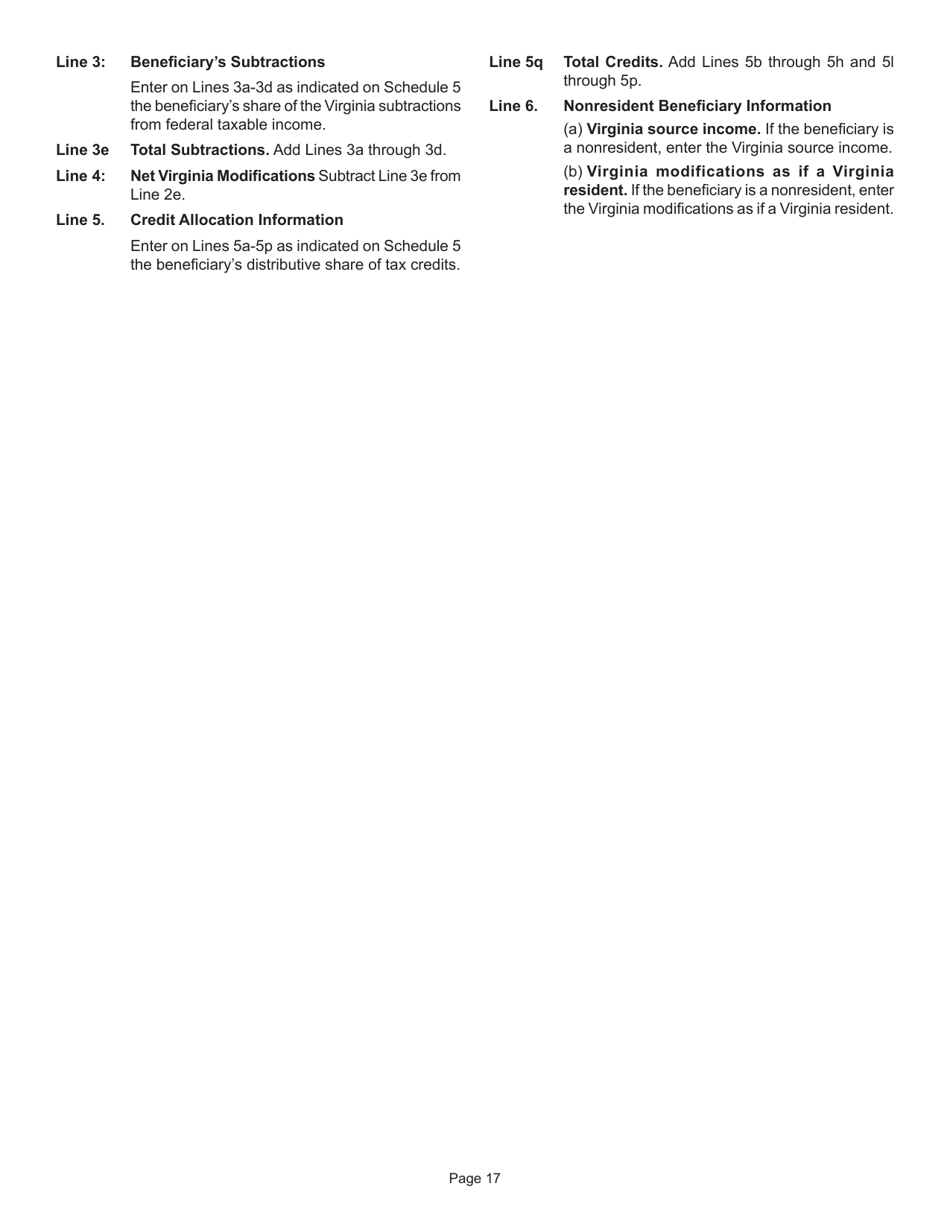 Instructions for Form 770 Virginia Fiduciary Income Tax Return - Virginia, Page 19