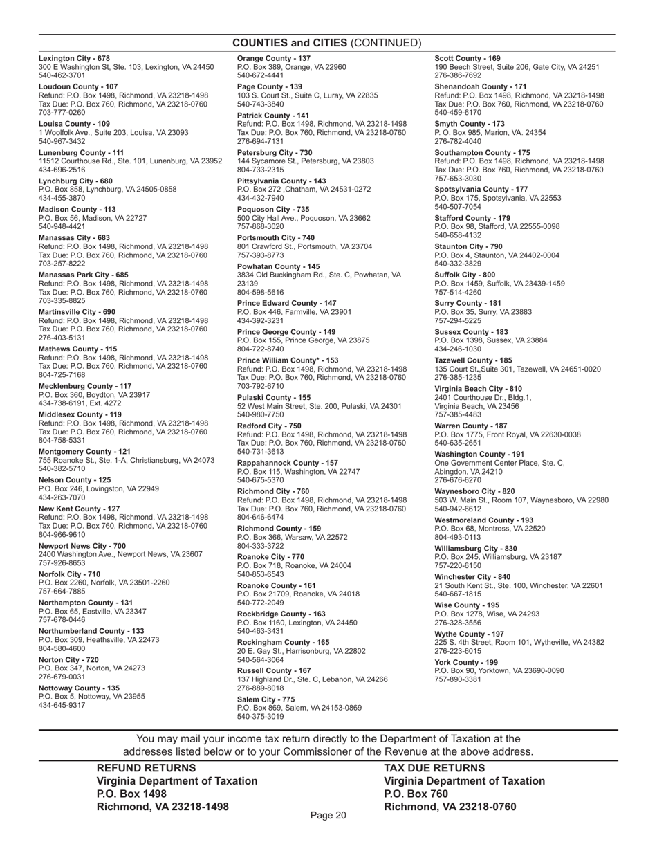 Instructions for Form 770 Virginia Fiduciary Income Tax Return - Virginia, Page 22