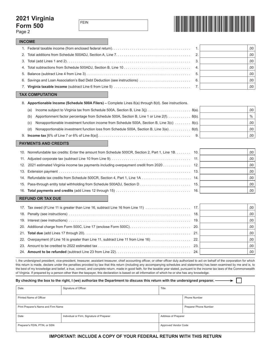 Form 500 - 2021 - Fill Out, Sign Online and Download Fillable PDF ...