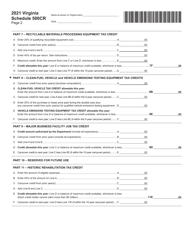 Schedule 500CR Credit Computation Schedule for Corporations - Virginia, Page 2