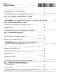 Schedule 500CR Credit Computation Schedule for Corporations - Virginia, Page 3