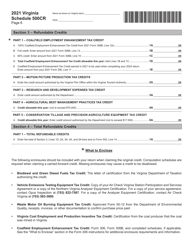 Schedule 500CR Credit Computation Schedule for Corporations - Virginia, Page 6