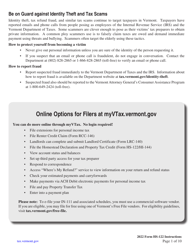 Document preview: Instructions for Form HS-122 Schedule HI-144 - Vermont