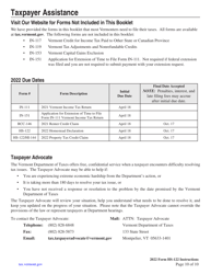 Instructions for Form HS-122 Schedule HI-144 - Vermont, Page 10