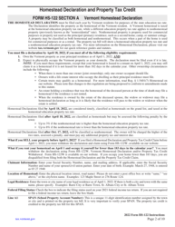 Instructions for Form HS-122 Schedule HI-144 - Vermont, Page 2