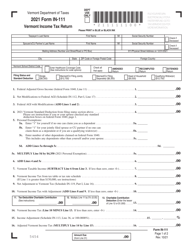 Document preview: Form IN-111 Vermont Income Tax Return - Vermont