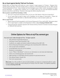 Document preview: Instructions for Form IN-111 Vermont Income Tax Return - Vermont