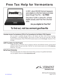 Instructions for Form IN-111 Vermont Income Tax Return - Vermont, Page 2