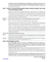 Instructions for Schedule BA-402 Vermont Apportionment &amp; Allocation - Vermont, Page 2